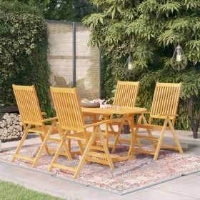Garden dining set 5 pieces solid teak wood by vidaXL, Garden sets - Ref: Foro24-3059527, Price: 648,31 €, Discount: %