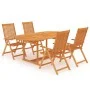 Conjunto de comedor de jardín 5 piezas madera maciza de teca de vidaXL, Conjuntos de jardín - Ref: Foro24-3059527, Precio: 64...