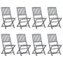 9-piece solid acacia wood garden dining set in gray. by vidaXL, Garden sets - Ref: Foro24-3057875, Price: 510,70 €, Discount: %