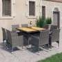 Garden dining set 9 pieces PE rattan and gray acacia wood by vidaXL, Garden sets - Ref: Foro24-3058343, Price: 633,62 €, Disc...