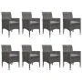 Garden dining set 9 pieces PE rattan and gray acacia wood by vidaXL, Garden sets - Ref: Foro24-3058343, Price: 633,62 €, Disc...