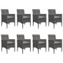 Set de comedor de jardín 9 pzas ratán PE y madera acacia gris de vidaXL, Conjuntos de jardín - Ref: Foro24-3058343, Precio: 5...