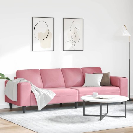 Juego de Sofá Rosa Terciopelo