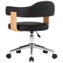 Drehbarer Bürostuhl aus gebogenem Holz, schwarzem Kunstleder von vidaXL, Bürostühle - Ref: Foro24-3054839, Preis: 130,44 €, R...
