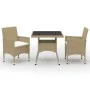 Gartenmöbel 3-teilig aus synthetischem Rattan und beigem Glas von vidaXL, Gartensets - Ref: Foro24-3058310, Preis: 262,51 €, ...