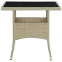 Gartenmöbel 3-teilig aus synthetischem Rattan und beigem Glas von vidaXL, Gartensets - Ref: Foro24-3058310, Preis: 262,51 €, ...