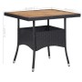 Gartenmöbel 3-teilig aus schwarzem synthetischem Rattan und Akazie von vidaXL, Gartensets - Ref: Foro24-3058316, Preis: 231,4...