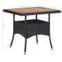 Muebles de jardín 3 piezas ratán sintético negro y acacia de vidaXL, Conjuntos de jardín - Ref: Foro24-3058316, Precio: 244,2...