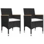 Gartentisch und Stühle 3 Stk. PE Rattan und schwarzes gehärtetes Glas von vidaXL, Gartensets - Ref: Foro24-3058364, Preis: 17...