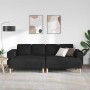 Juego de Sofá 3 pcs Negro tela
