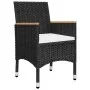 Gartentisch und Stühle 3 Stk. PE Rattan und schwarzes gehärtetes Glas von vidaXL, Gartensets - Ref: Foro24-3058364, Preis: 17...
