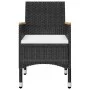 Gartentisch und Stühle 3 Stk. PE Rattan und schwarzes gehärtetes Glas von vidaXL, Gartensets - Ref: Foro24-3058364, Preis: 17...