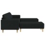 Juego de Sofá 3 pcs Negro tela
