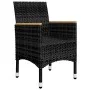 Gartentisch und Stühle 3 Stk. PE Rattan und schwarzes gehärtetes Glas von vidaXL, Gartensets - Ref: Foro24-3058364, Preis: 17...