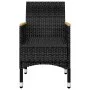 Gartentisch und Stühle 3 Stk. PE Rattan und schwarzes gehärtetes Glas von vidaXL, Gartensets - Ref: Foro24-3058364, Preis: 17...