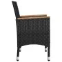Gartentisch und Stühle 3 Stk. PE Rattan und schwarzes gehärtetes Glas von vidaXL, Gartensets - Ref: Foro24-3058364, Preis: 17...