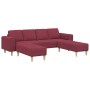 Juego de Sofá 3 pcs Rojo vino tinto tela