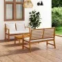 Muebles de jardín 3 pzas cojines madera maciza de acacia de vidaXL, Conjuntos de jardín - Ref: Foro24-3057788, Precio: 403,00...
