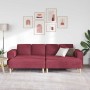 Juego de Sofá 3 pcs Rojo vino tinto tela