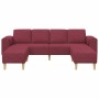 Juego de Sofá 3 pcs Rojo vino tinto tela
