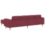 Juego de Sofá 3 pcs Rojo vino tinto tela