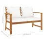 Muebles de jardín 3 pzas cojines madera maciza de acacia de vidaXL, Conjuntos de jardín - Ref: Foro24-3057788, Precio: 403,00...