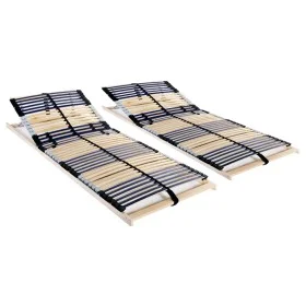 Slatted bases with 42 slats 7 zones 2 units 90x200 cm by vidaXL, Beds and slatted bases - Ref: Foro24-3051436, Price: 260,13 ...