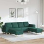 Juego de Sofá 3 pcs Verde oscuro tela