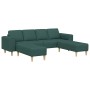 Juego de Sofá 3 pcs Verde oscuro tela