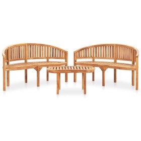 Gartenmöbel-Set 3-teilig aus massivem Teakholz von vidaXL, Gartensets - Ref: Foro24-3059967, Preis: 729,53 €, Rabatt: %