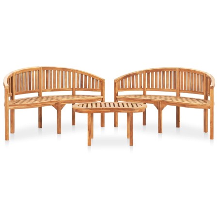 Gartenmöbel-Set 3-teilig aus massivem Teakholz von vidaXL, Gartensets - Ref: Foro24-3059967, Preis: 729,53 €, Rabatt: %