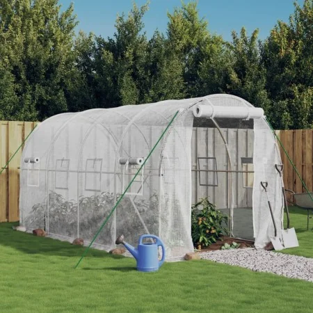 Gewächshaus mit weißer Stahlkonstruktion 8 m² 4x2x2 m von vidaXL, Gewächshäuser - Ref: Foro24-3188028, Preis: 162,50 €, Rabat...