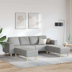 Juego de Sofá 3 pcs Gris nube tela