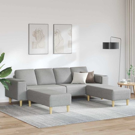Juego de Sofá 3 pcs Gris nube tela