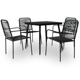 Garden dining set 5 pieces cotton rope and black steel by vidaXL, Garden sets - Ref: Foro24-3058276, Price: 316,97 €, Discoun...