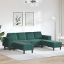 Juego de Sofá 3 pcs Verde oscuro Terciopelo
