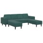 Juego de Sofá 3 pcs Verde oscuro Terciopelo