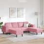 Juego de Sofá 3 pcs Rosa Terciopelo