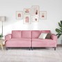 Juego de Sofá 3 pcs Rosa Terciopelo