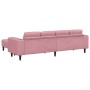 Juego de Sofá 3 pcs Rosa Terciopelo