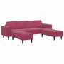 Juego de Sofá 3 pcs Rojo vino tinto Terciopelo