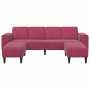 Juego de Sofá 3 pcs Rojo vino tinto Terciopelo