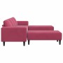 Juego de Sofá 3 pcs Rojo vino tinto Terciopelo