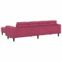 Juego de Sofá 3 pcs Rojo vino tinto Terciopelo