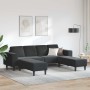 Juego de Sofá 3 pcs Negro Terciopelo
