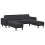 Juego de Sofá 3 pcs Negro Terciopelo
