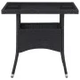 Garden furniture 3 pieces synthetic rattan and black glass by vidaXL, Garden sets - Ref: Foro24-3058308, Price: 255,24 €, Dis...