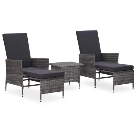 3-piece garden furniture set and gray synthetic rattan cushions by vidaXL, Garden sets - Ref: Foro24-3059373, Price: 285,14 €...