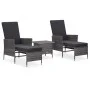 3-piece garden furniture set and gray synthetic rattan cushions by vidaXL, Garden sets - Ref: Foro24-3059373, Price: 285,14 €...