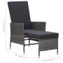 3-teiliges Gartenmöbel-Set und graue synthetische Rattankissen von vidaXL, Gartensets - Ref: Foro24-3059373, Preis: 287,64 €,...